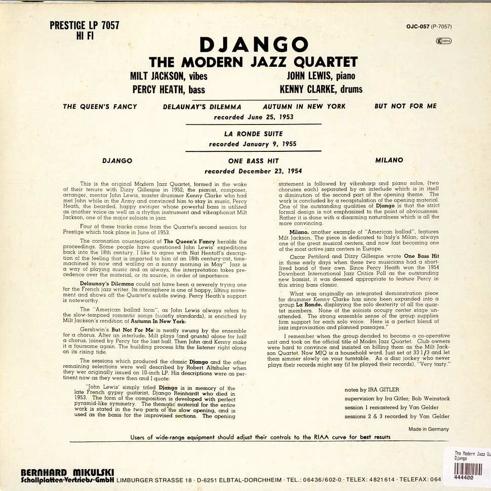 The Modern Jazz Quartet - Django