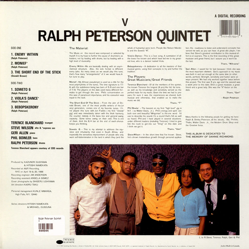 Ralph Peterson Quintet - V