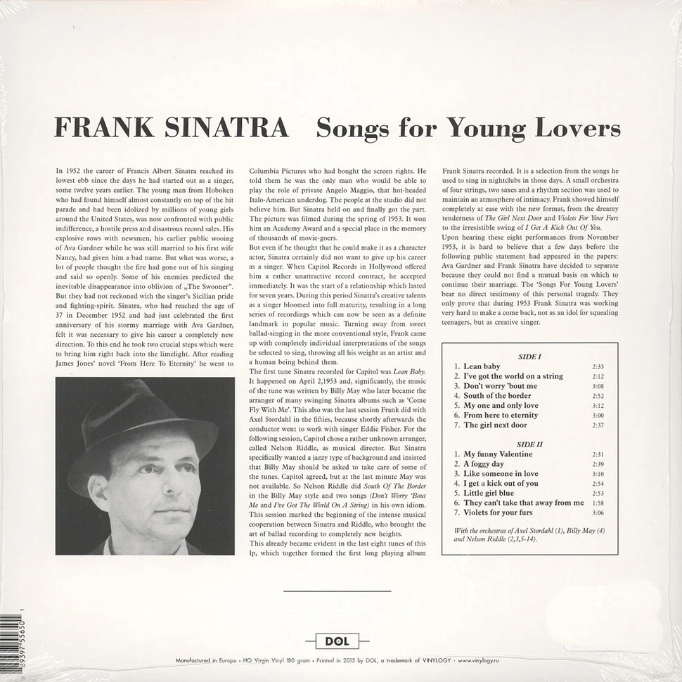 Frank Sinatra - Songs For Young Lovers 180g Vinyl Edition