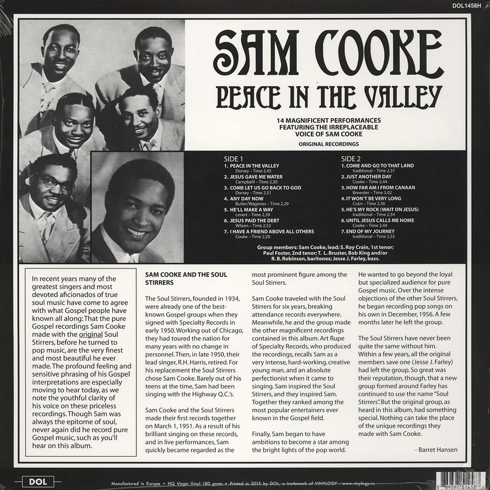 Sam Cooke - Peace In The Valley 180g Vinyl Edition