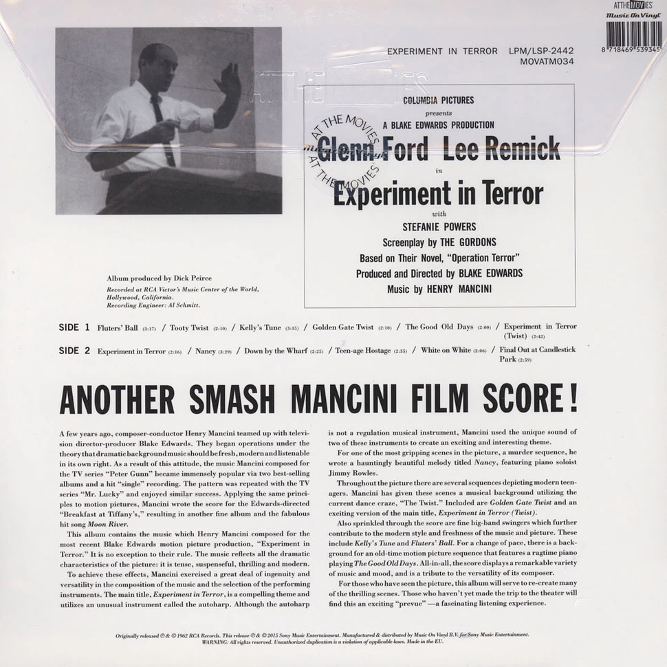 Henry Mancini - OST Experiment In Terror Black Vinyl Edition