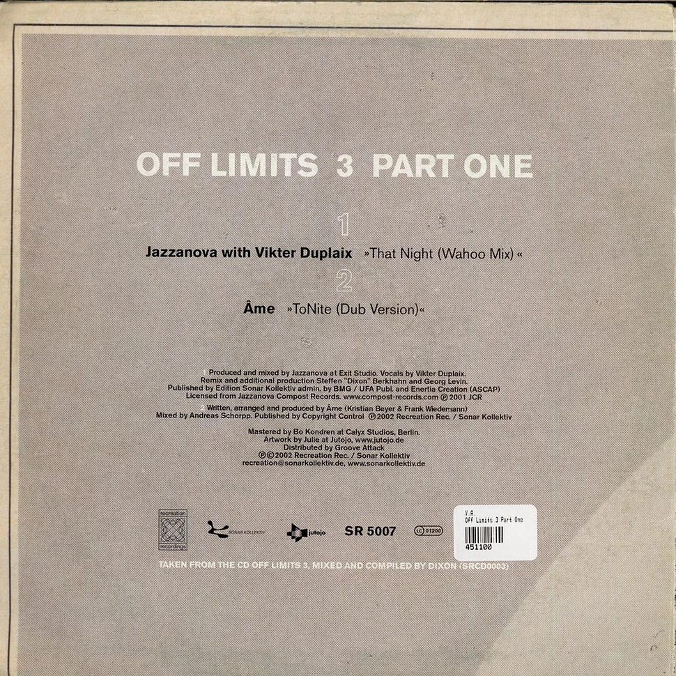 V.A. - Off Limits 3 Part One