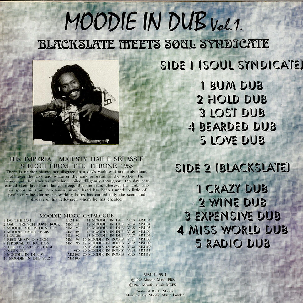 L. Moodie - Moodie In Dub Vol. 1 - Blackslate Meets Soul Syndicate