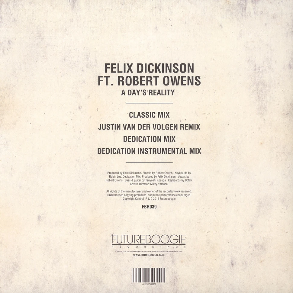 Felix Dickinson - A Day's Reality Feat. Robert Owens