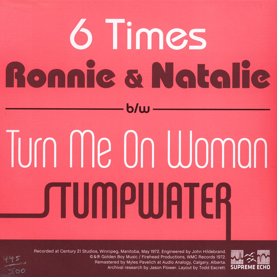 Stumpwater / Ronnie & Natalie - Turn Me On Woman / 6 Times