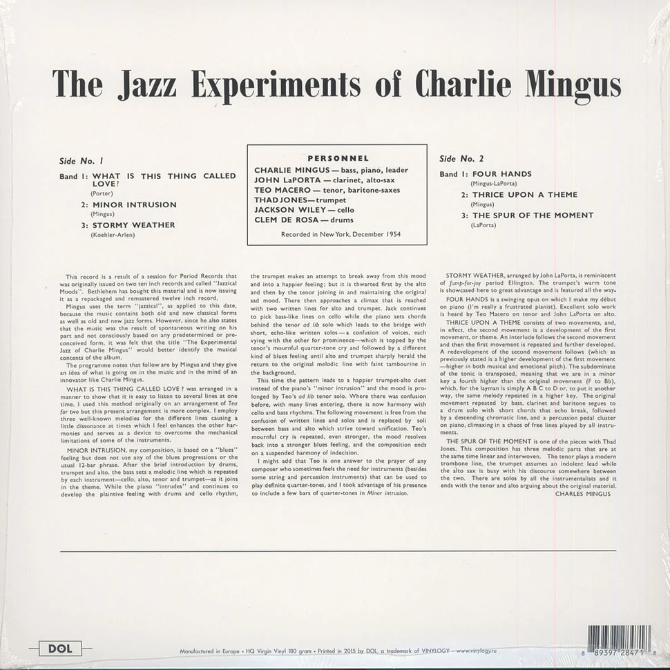 Charles Mingus - The Jazz Experiment Of Charles Mingus 180g Vinyl Edition