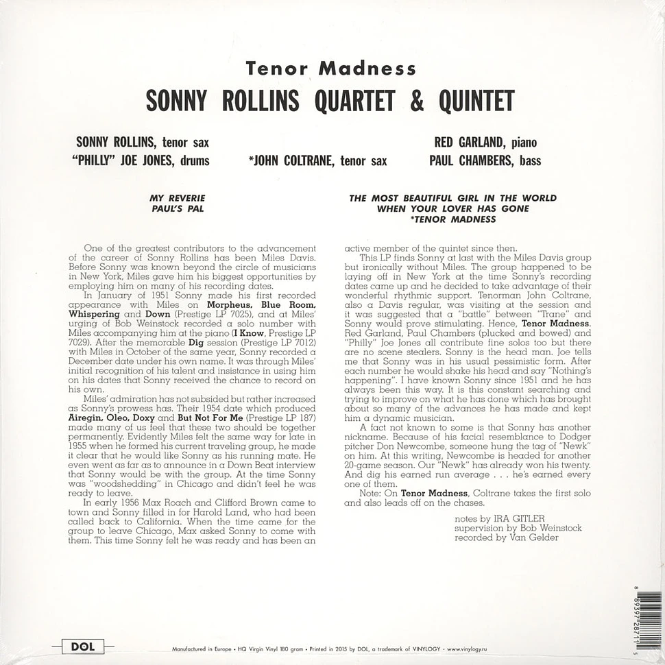 Sonny Rollins - Tenor Madness 180g Vinyl Edition