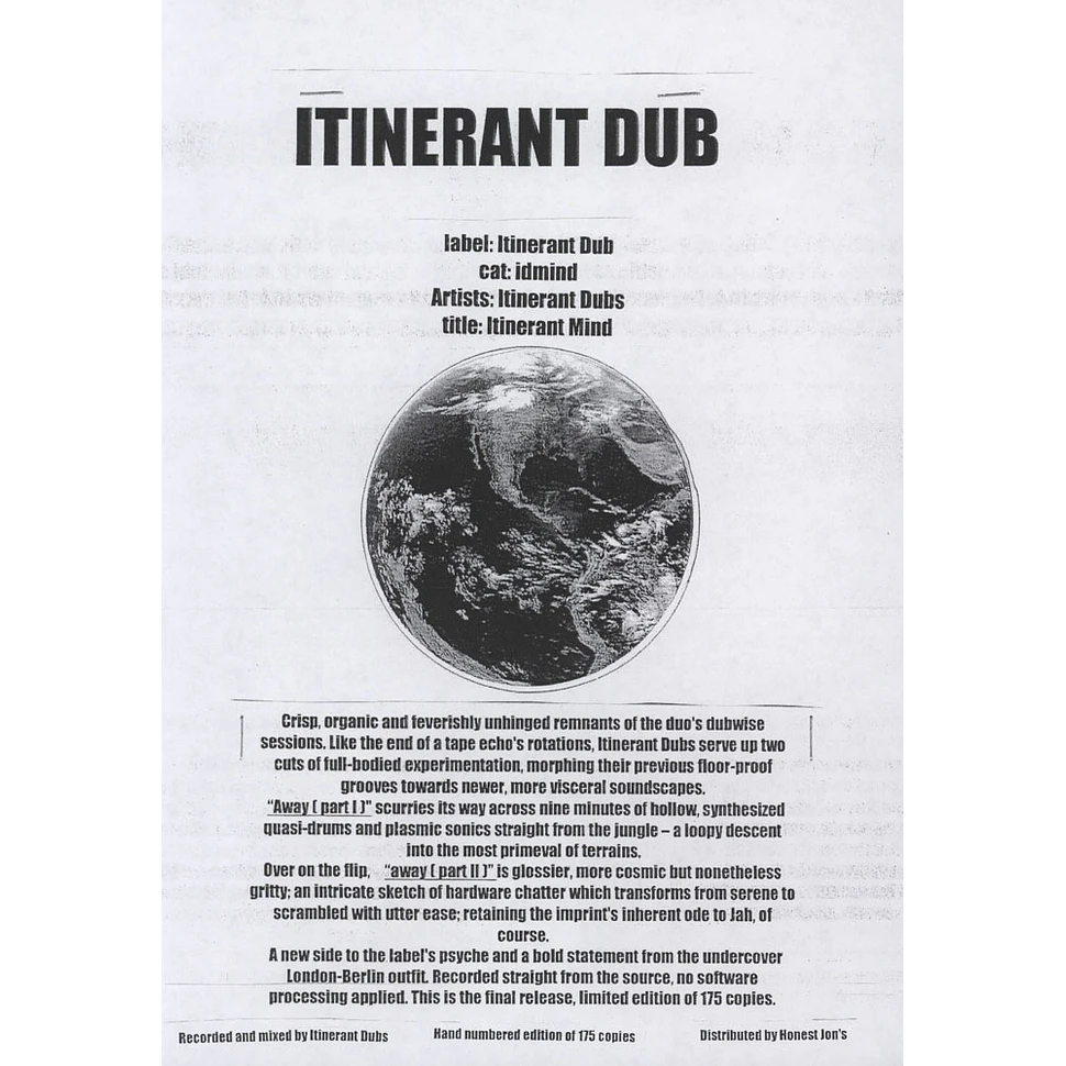 Itinerant Dubs - Itinerant Mind