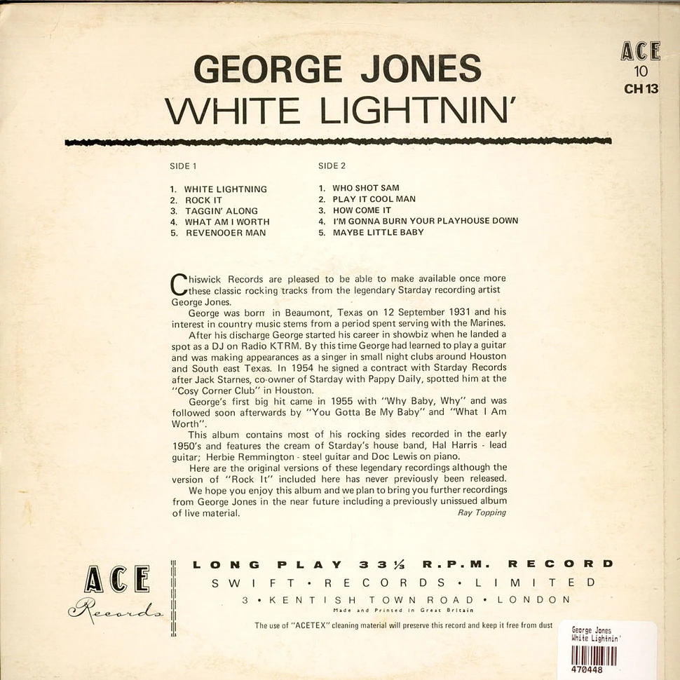 George Jones - White Lightnin'