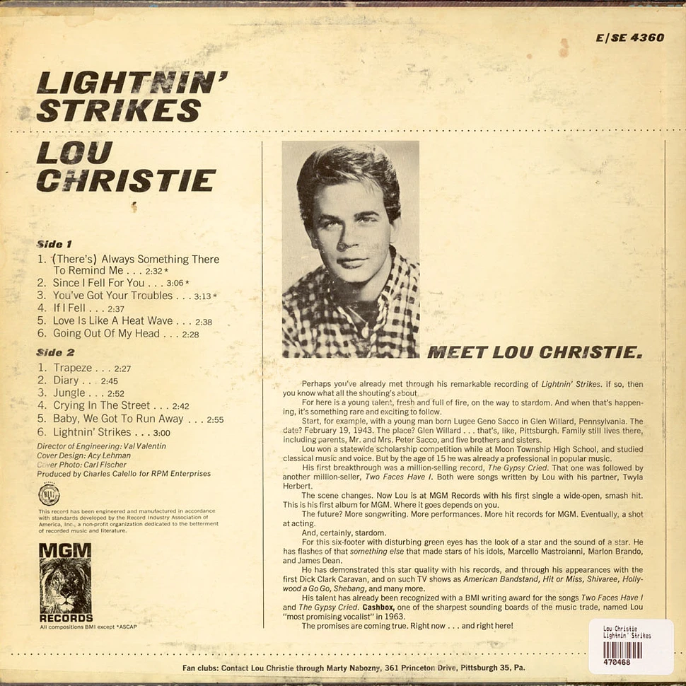 Lou Christie - Lightnin' Strikes