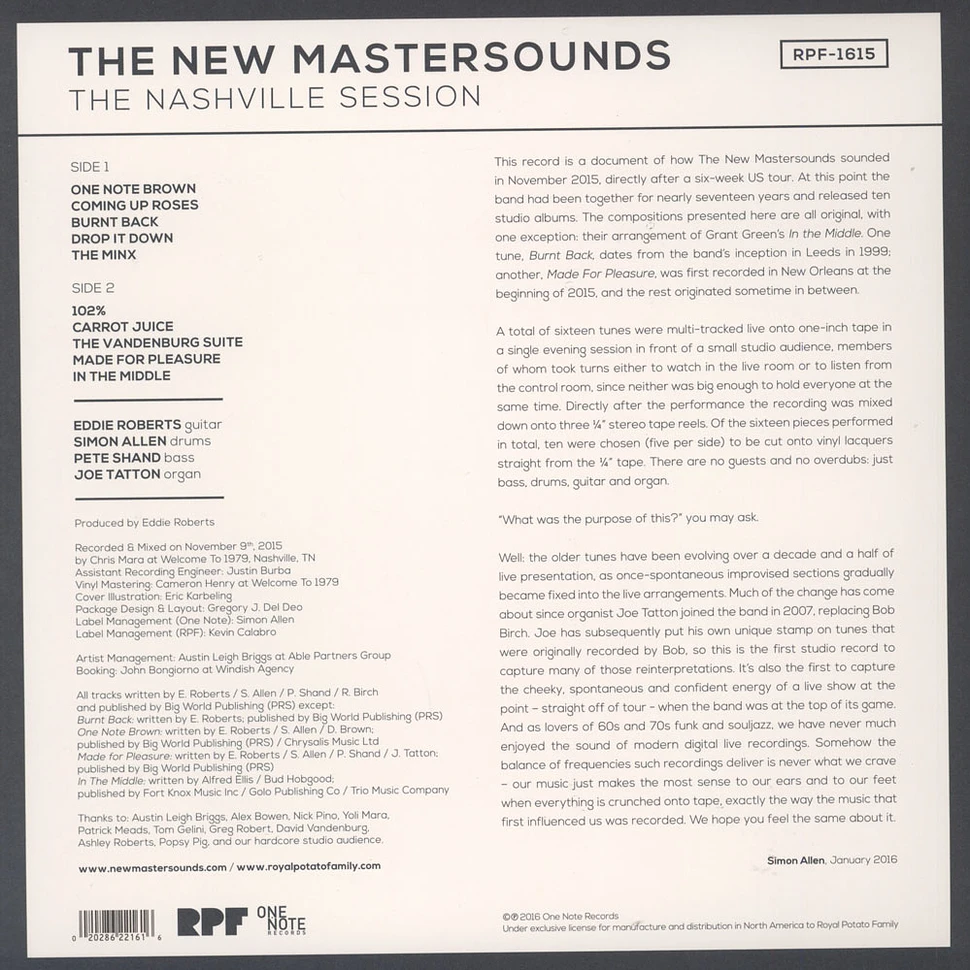 The New Mastersounds - Nashville Session