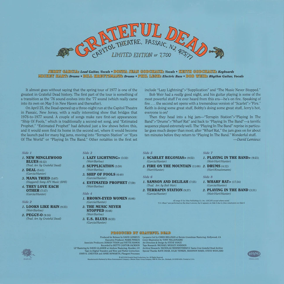 Grateful Dead - Capitol Theatre, Passaic NJ 4/25/77