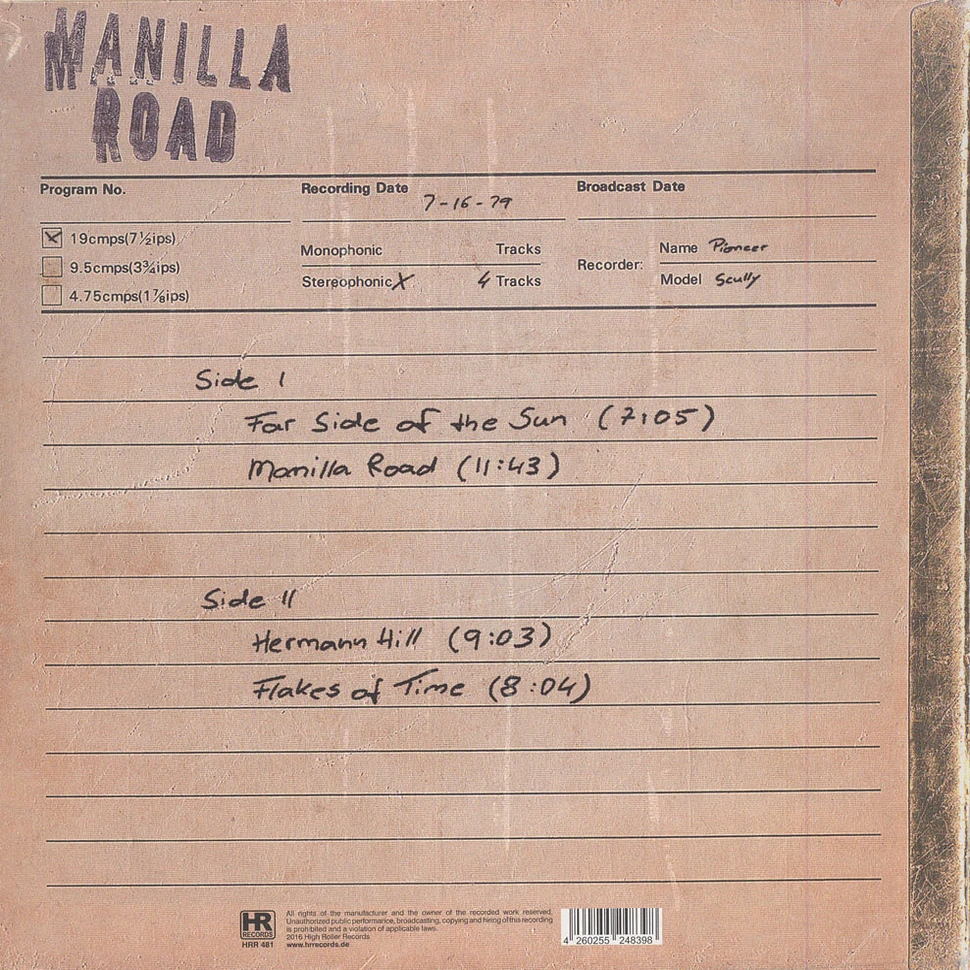 Manilla Road - Underground Colored Vinyl Edition