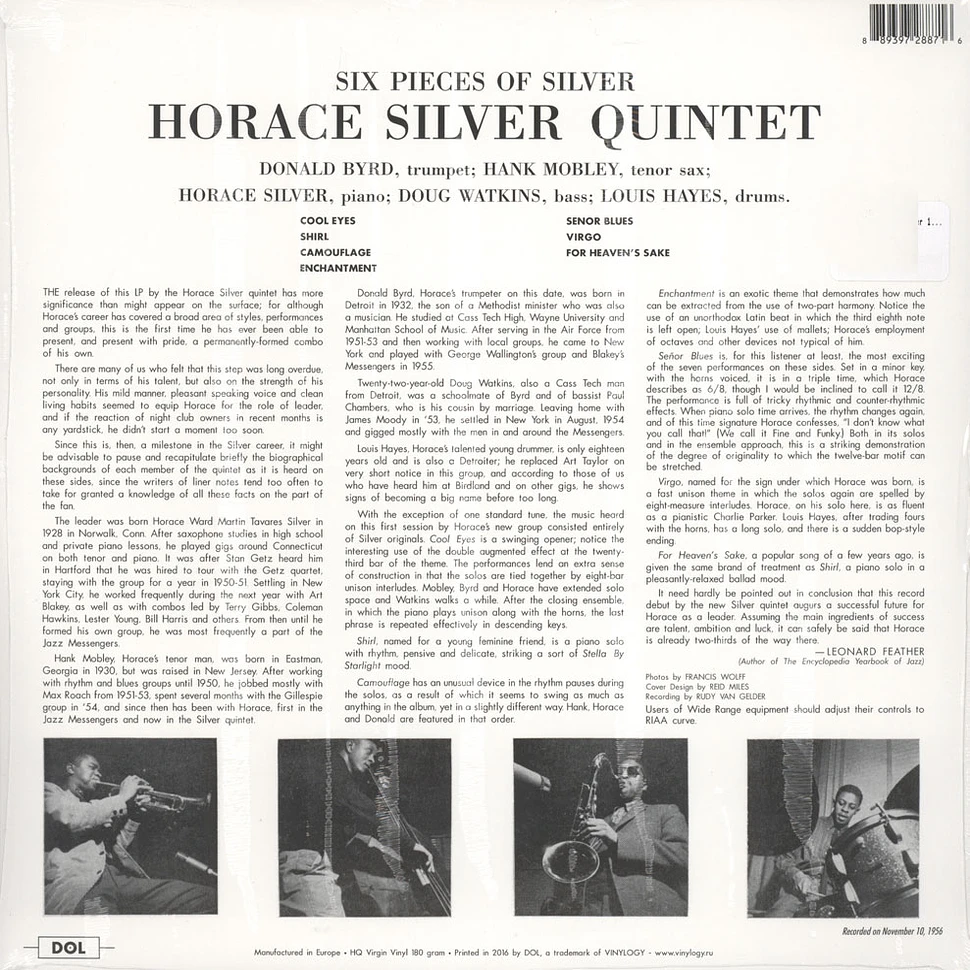 Horace Silver - 6 Pieces Of Silver 180g Vinyl Edition