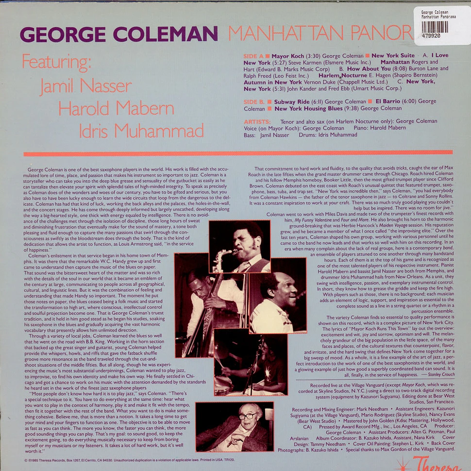George Coleman - Manhattan Panorama