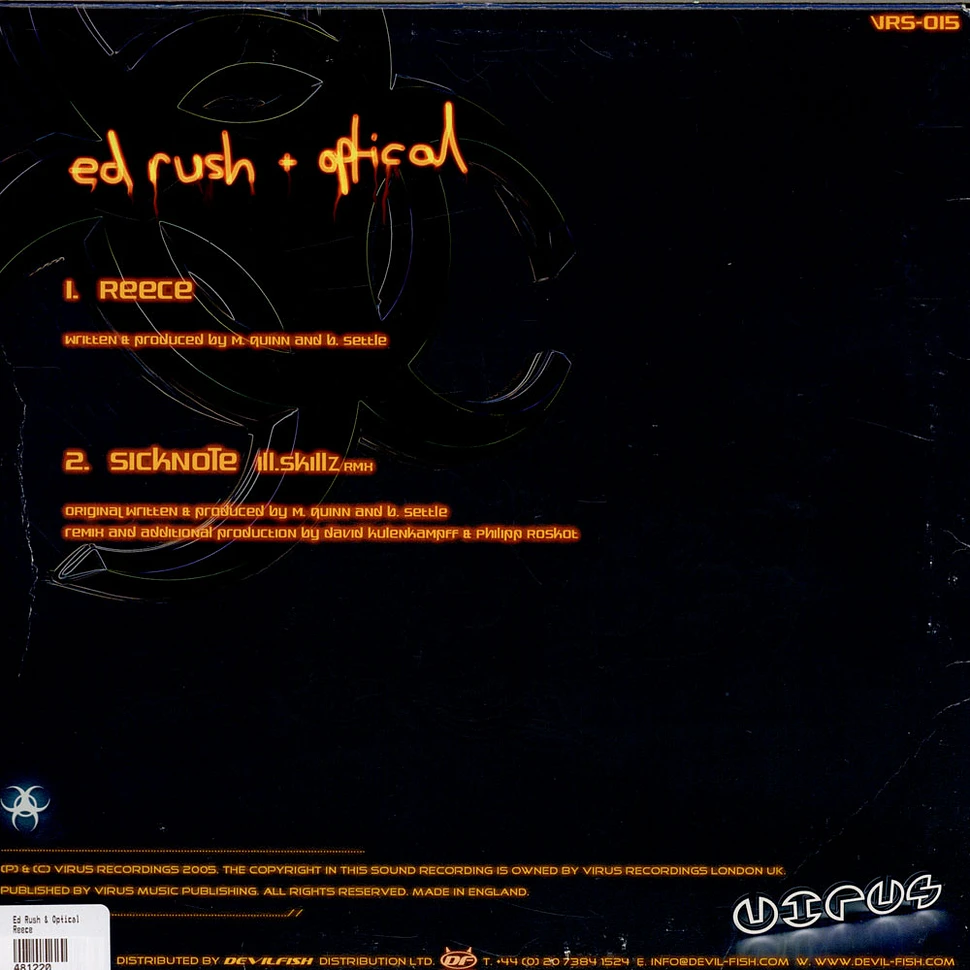 Ed Rush & Optical - Reece / Sicknote (Illskills Remix)