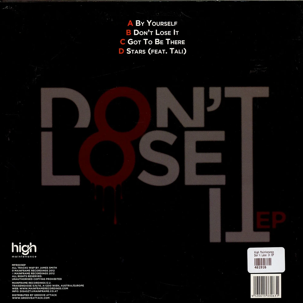 High Maintenance - Don't Lose It EP
