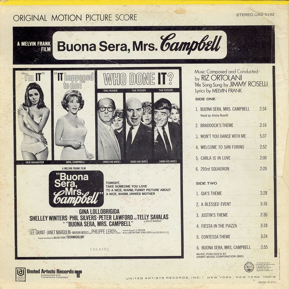 Riz Ortolani - Buona Sera, Mrs. Campbell (Original Motion Picture Score)