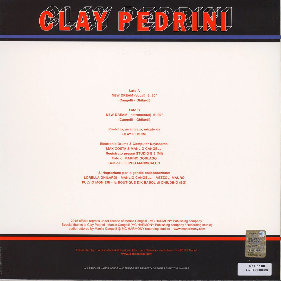 Clay Pedrini - New Dream Black Vinyl Edition