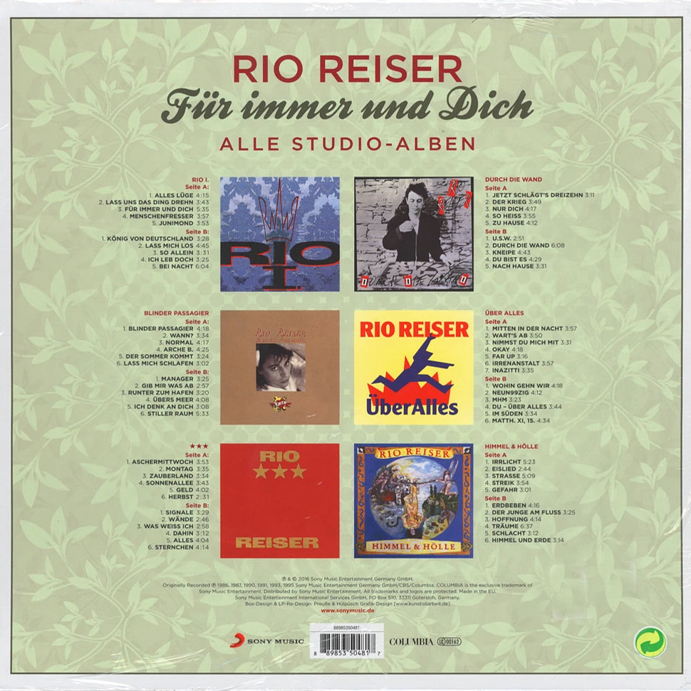 Rio Reiser - Für Immer Und Dich - Alle Studio-Alben