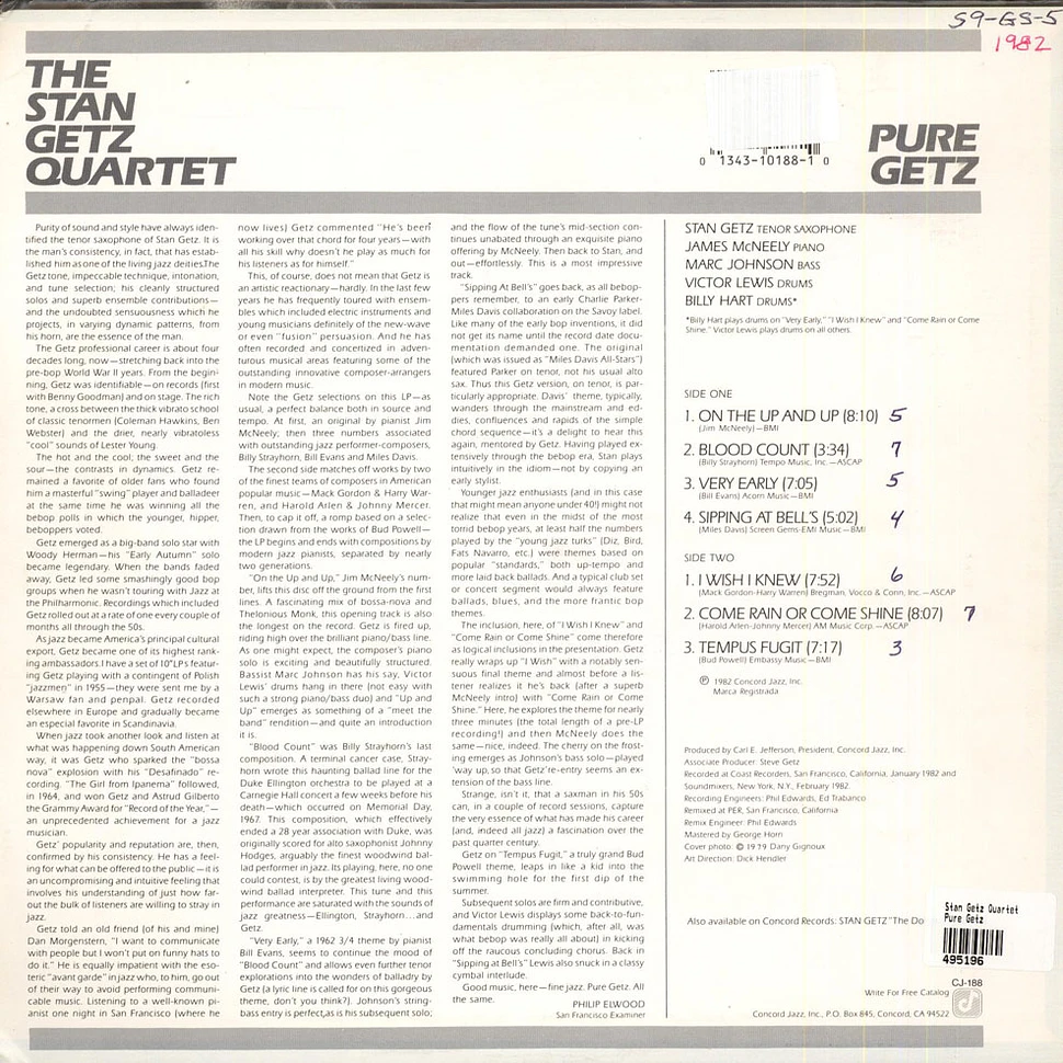 Stan Getz Quartet - Pure Getz