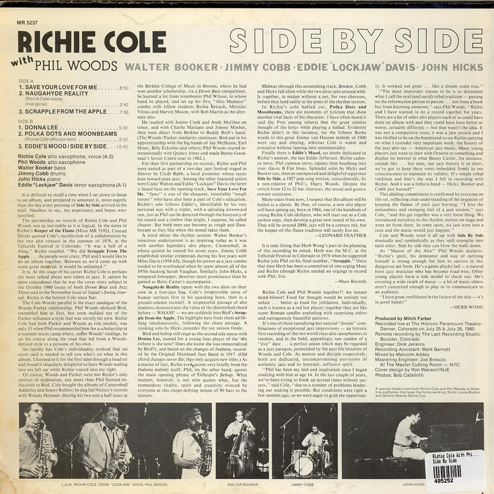 Richie Cole With Phil Woods - Side By Side