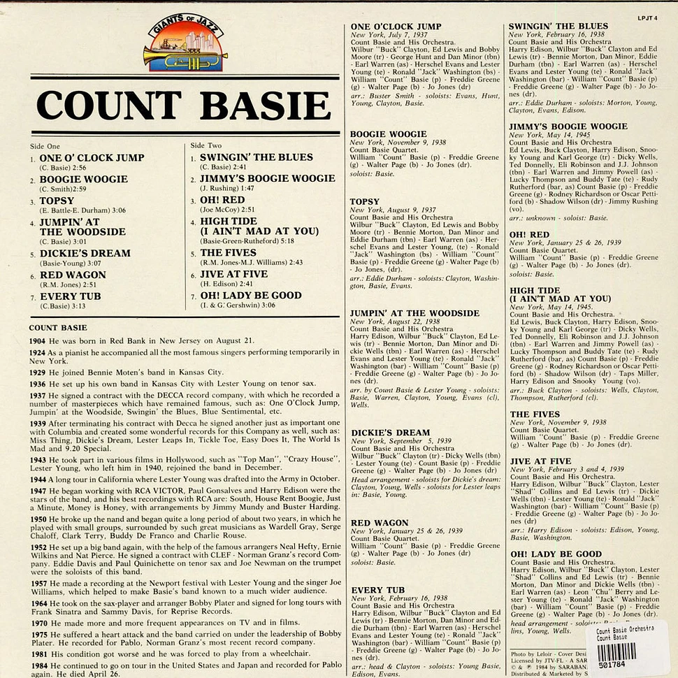 Count Basie Orchestra - Count Basie And His Orchestra