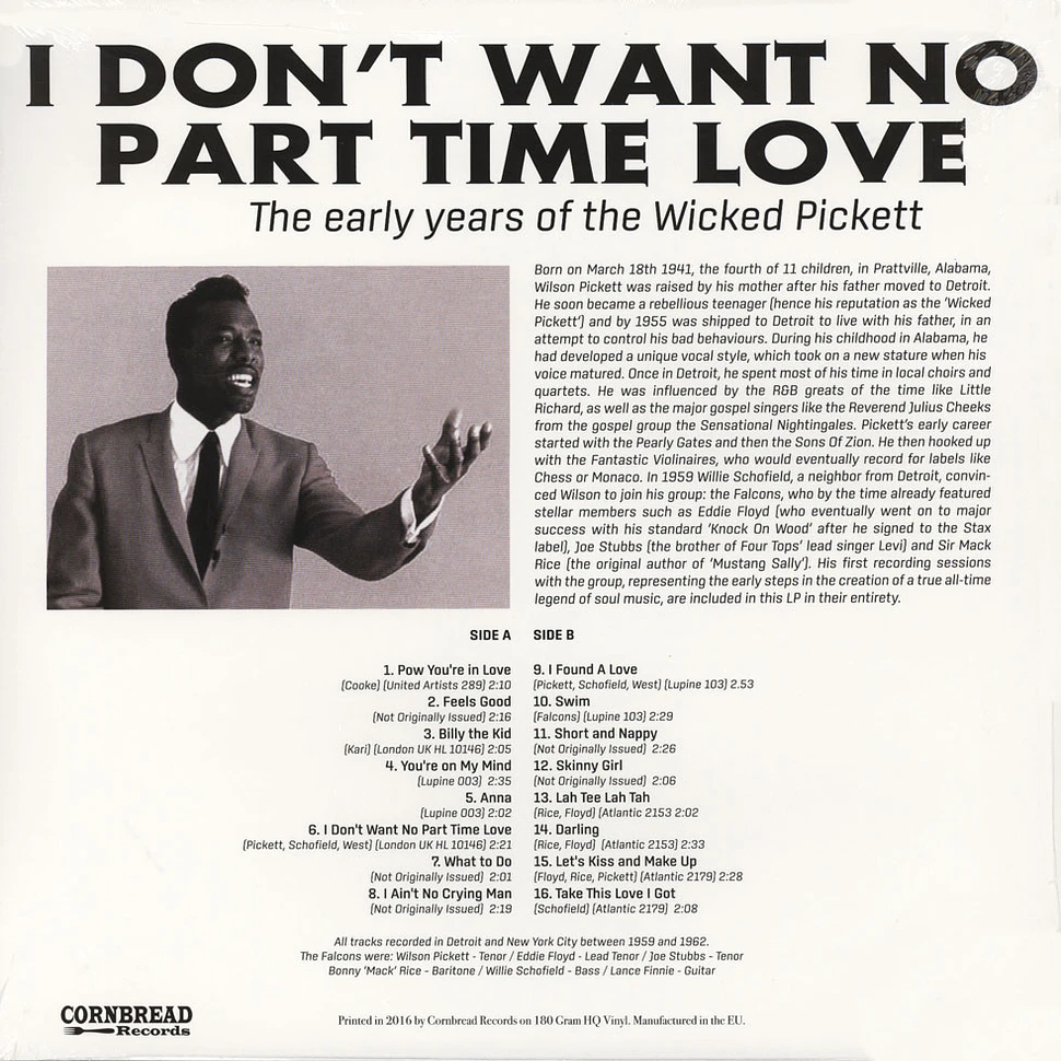 Wilson Pickett - I Don't Want No Part Time Love: The Early Years Of Wilson Picket