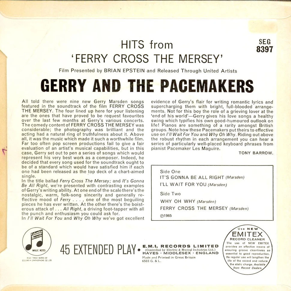 Gerry & The Pacemakers - Hits From 'Ferry Cross The Mersey'