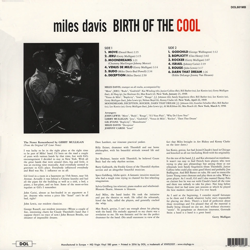 Miles Davis - Birth Of The Cool White Vinyl Edition