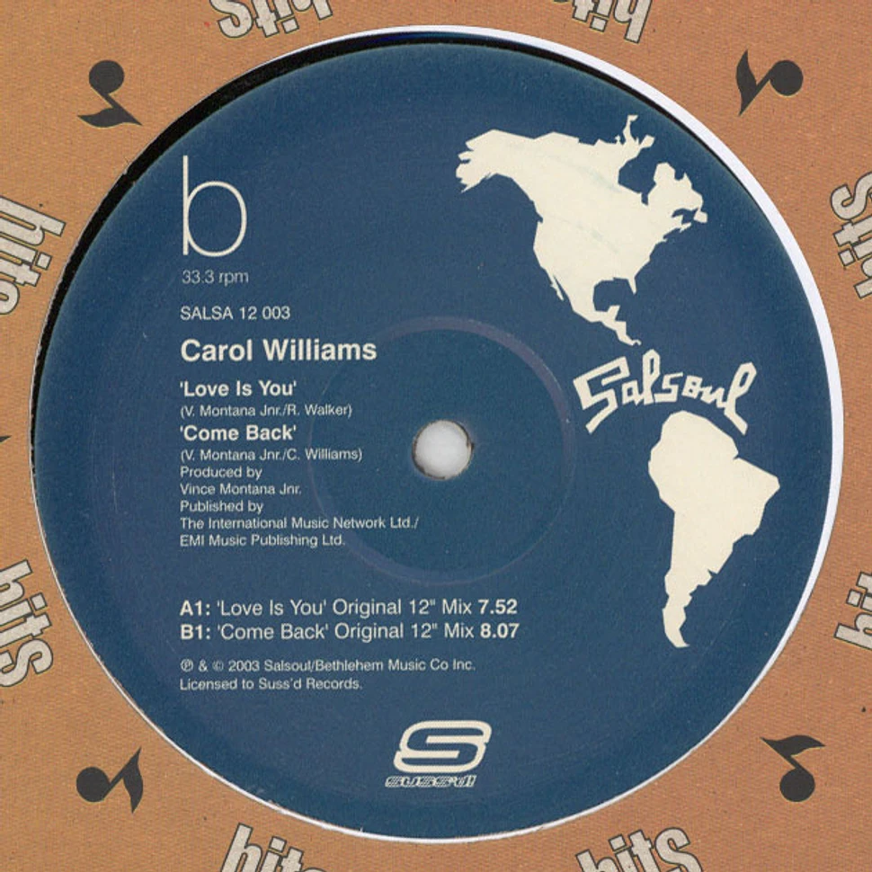 Carol Williams - Love Is You / Come Back
