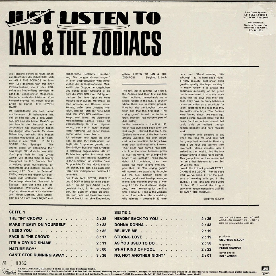 Ian & The Zodiacs - Listen To Ian & The Zodiacs