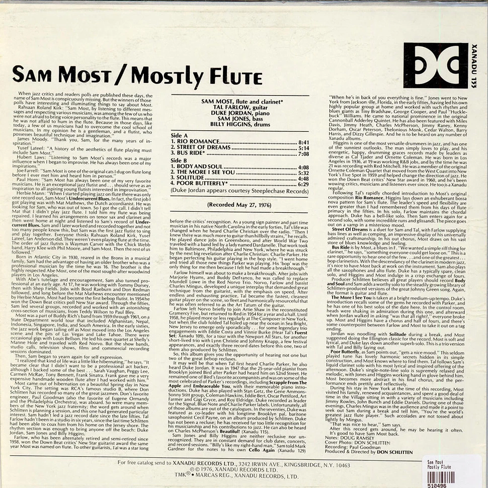 Sam Most - Mostly Flute