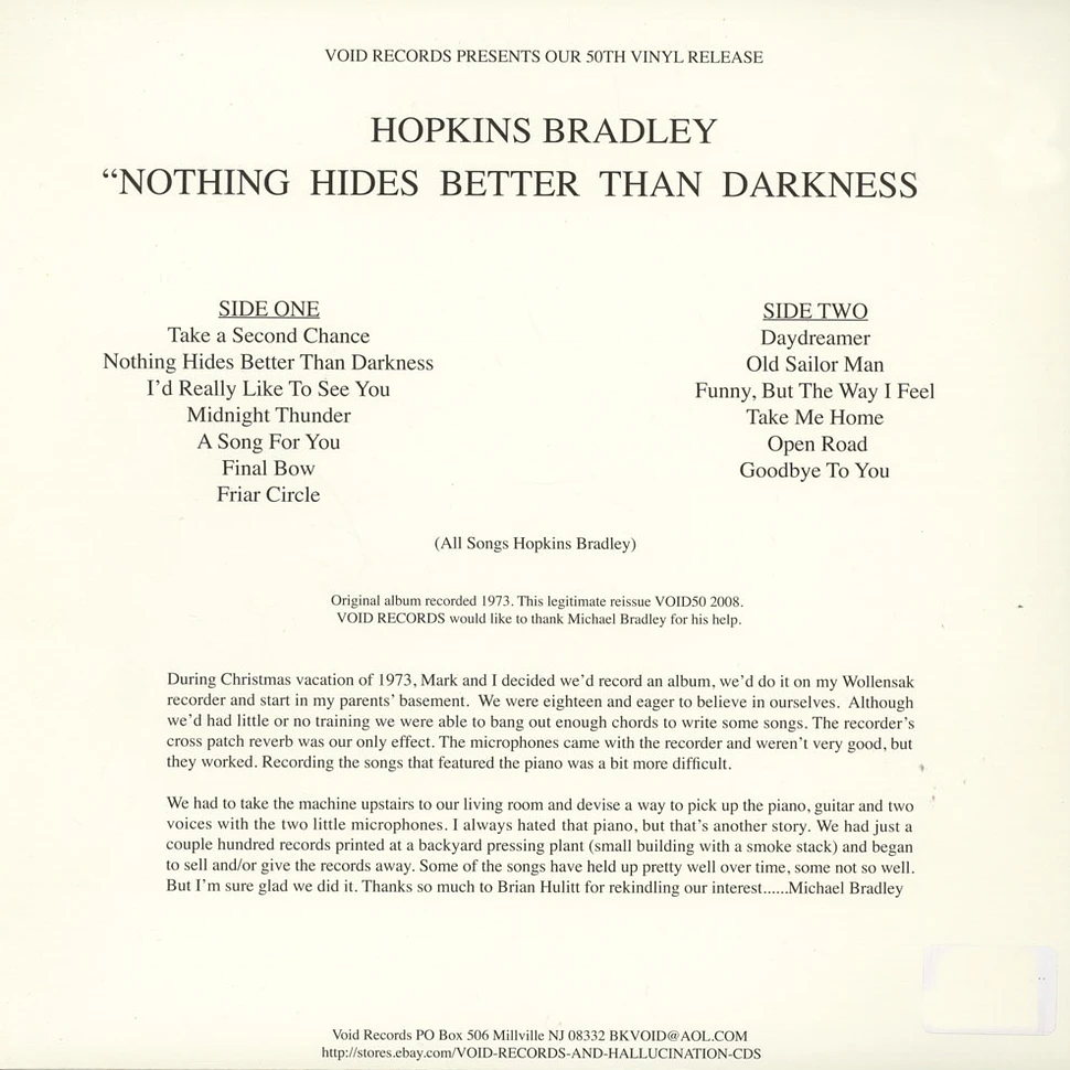 Hopkins Bradley - Nothing Hides Better Then Darkness