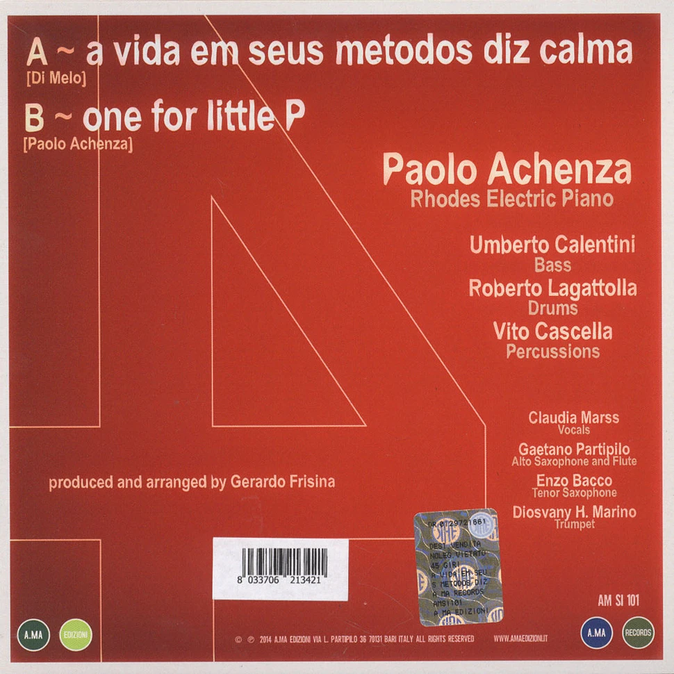 Paolo Achenza 4 - A Vida Em Seus Motodos Diz Calma / One For Little P