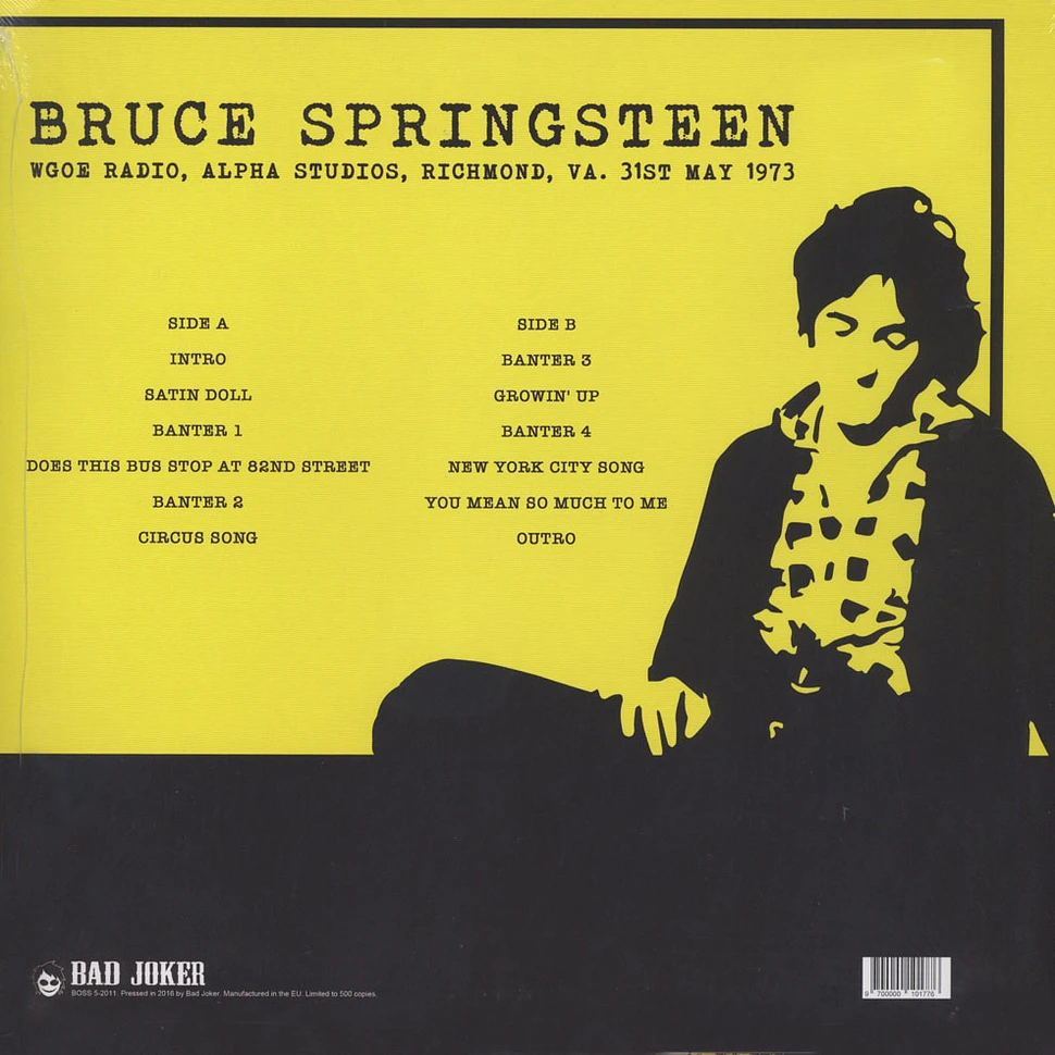 Bruce Springsteen - WGOE Radio. Alpha Studios. Richmond. VA. 31st May 1973