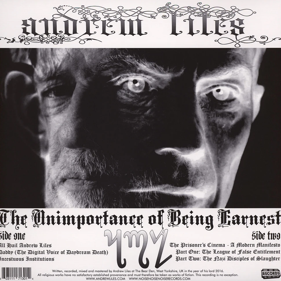 Andrew Liles - The Unimportance Of Being Earnest Black Vinyl Edition
