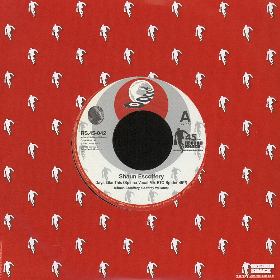 Shaun Escoffery - Days Like This (Spinna Vocal Mix BTO Spider 45ed) / BTO Spider Piano Mix