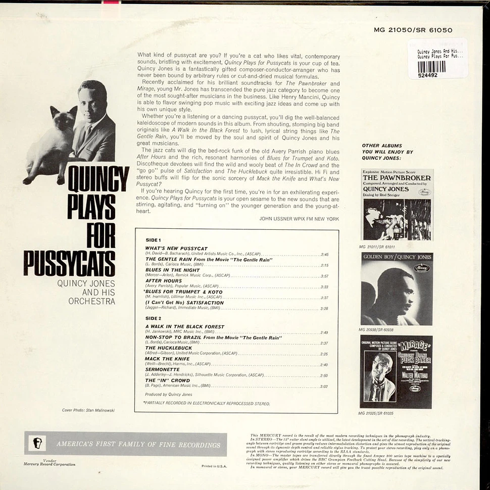 Quincy Jones And His Orchestra - Quincy Plays For Pussycats