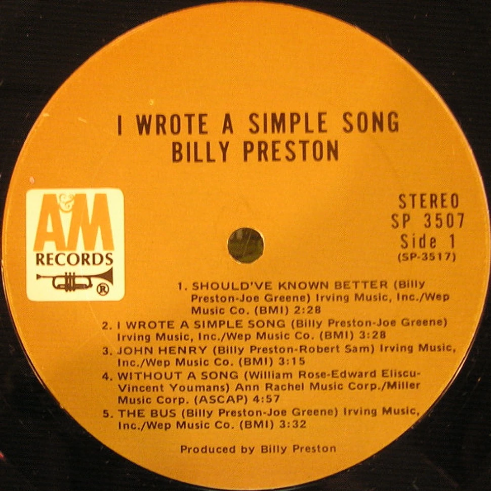 Billy Preston - I Wrote A Simple Song