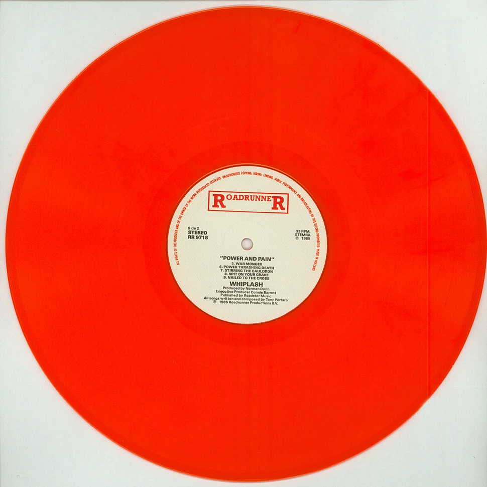 Whiplash - Power And Pain Orange Vinyl Edition