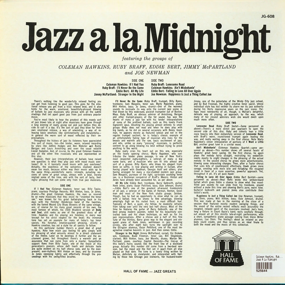 Coleman Hawkins, Ruby Braff, Jimmy McPartland, Eddie Bert, Joe Newman - Jazz A La Midnight