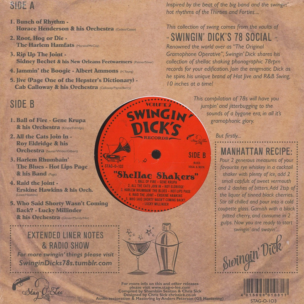 V.A. - Swingin' Dick's Shellac Shakers Volume 02 : Hot Jive, Jumpin' Jazz & Big Band R&B 78rpms