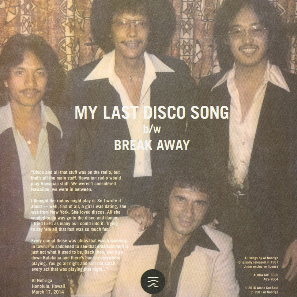 Al Nobriga - My Last Disco Song / Break Away