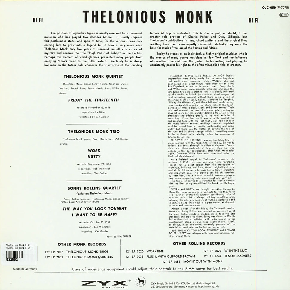Thelonious Monk / Sonny Rollins - Thelonious Monk / Sonny Rollins