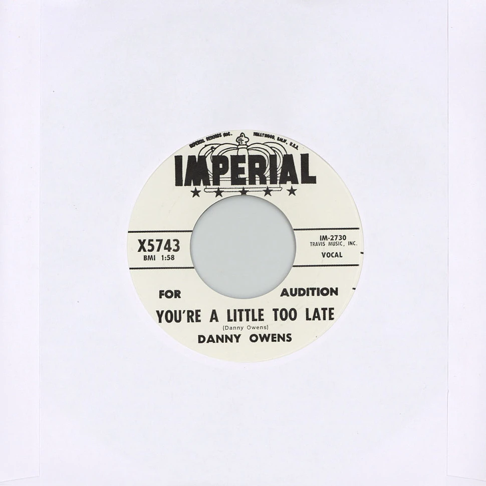 Danny Owens - You're A Little Too Late / I Think Of You