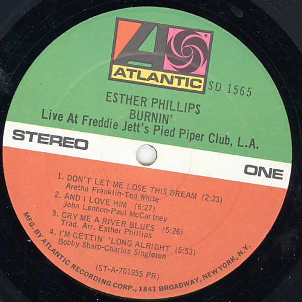 Esther Phillips - Burnin' (Live At Freddie Jett's Pied Piper, L.A.)
