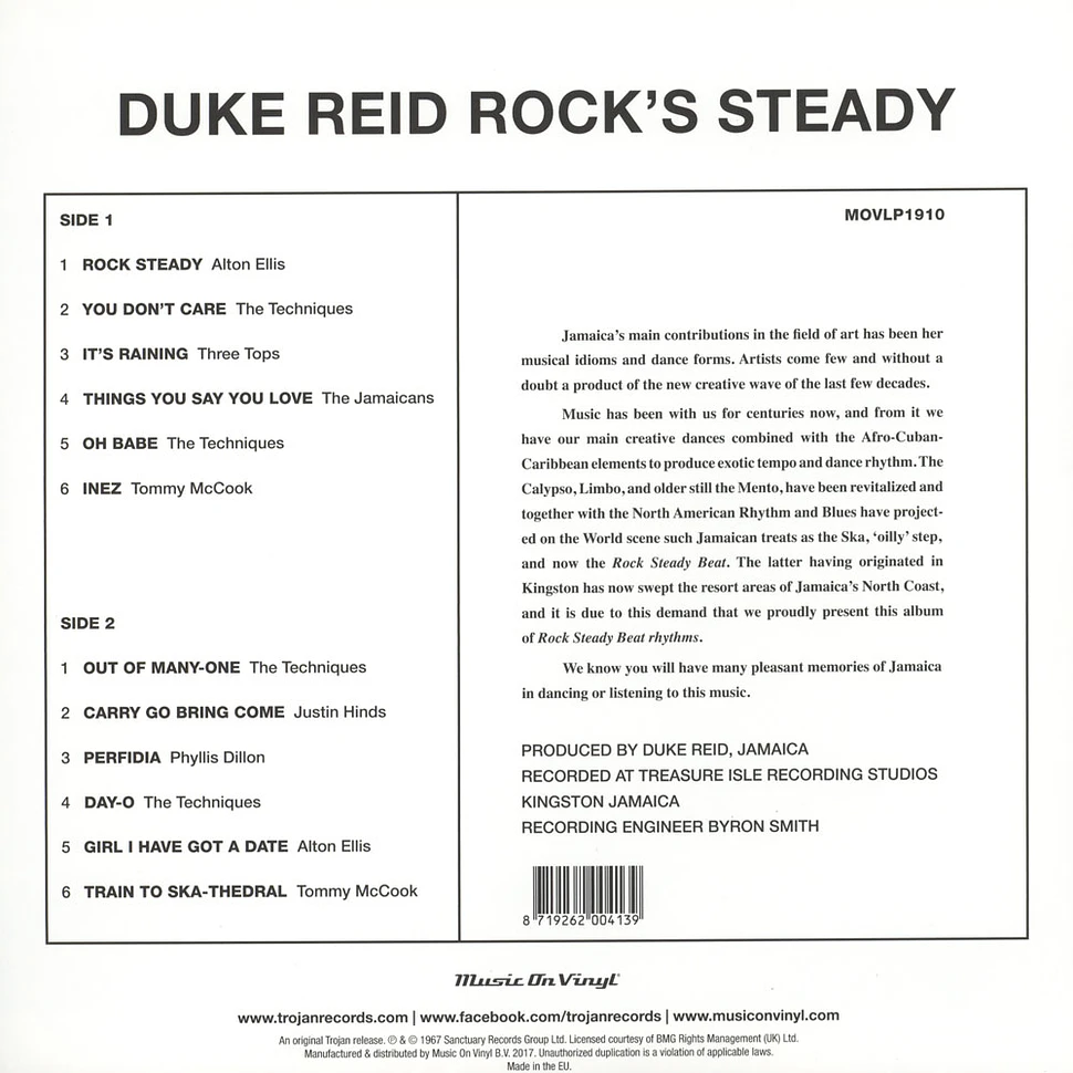 V.A. - Duke Reid Rock's Steady Black Vinyl Edition