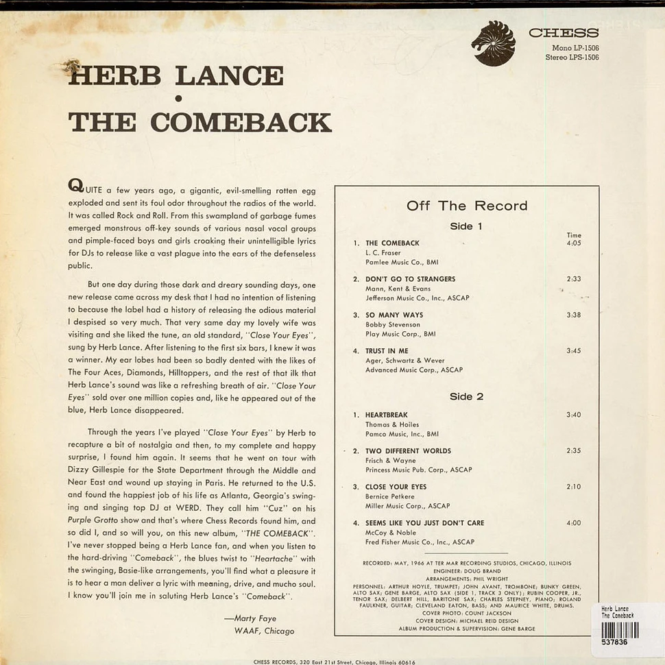 Herb Lance - The Comeback