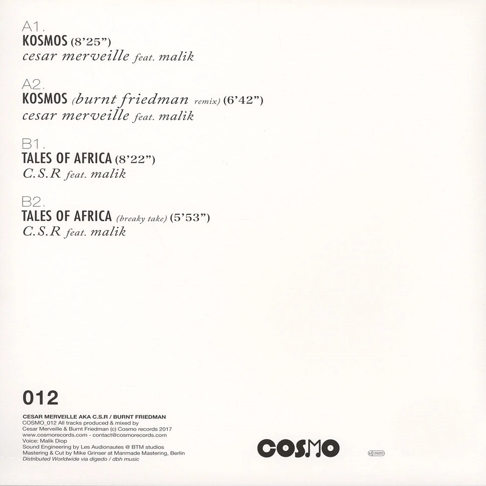 Cesar Merveille & C.S.R. - Kosmos EP Burnt Friedman Remix Feat. Malik